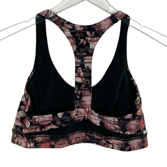 Lululemon 10 Break Free Bra Floral Peony Mesh Back Detail Gym Yoga - Picture 3 of 9